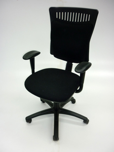 additional images for Black 2 lever styled operator chairs with arms
