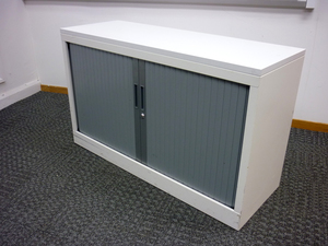 additional images for Desk high white tambour cupboard