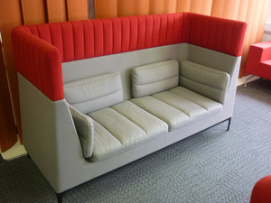 additional images for Allermuir Haven grey & red acoustic sofas  (CE)