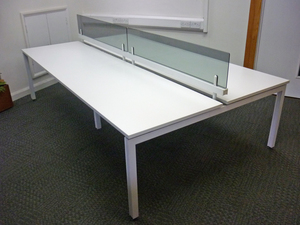 additional images for White Herman Miller Sense Bench Desking with Screens