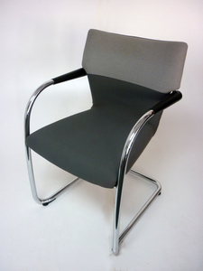 additional images for Vitra Visastripes grey two-tone fabric meeting chairs