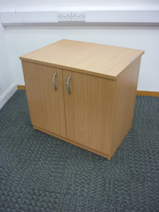 additional images for Desk high 800mm wide beech double door cupboard