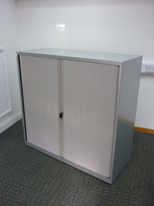additional images for Bisley 1150mm high silver tambour cupboards