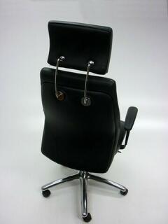 Elite Opula black leather executive chair with headrest