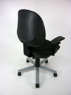 Mid back black operator chair with arms