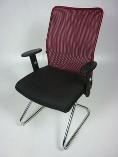 Techo SCIO burgundybrown mesh back task chairs