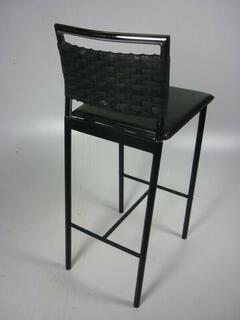 Black stools with woven back