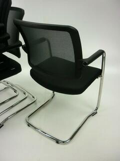 RIM Flexi black mesh cantilever stacking chairs