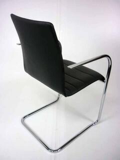 Graphite leather Brunner Fina Quilt stacking meeting chair
