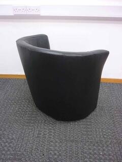 Black Faux Leather Tub Chair