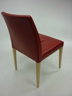 Red leather Poltrona Frau Liz chairs