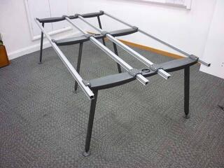 Herman Miller Abak graphite desk frames with various tops