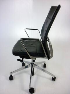 Black leather Girsberger Diagon task chairs