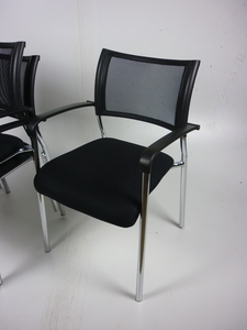 additional images for Black mesh back stacking chairs