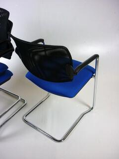 Blue mesh back OCEE Design Alina stacking meeting chair