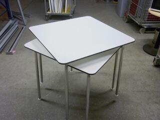750mm square Vitra Hal white tables