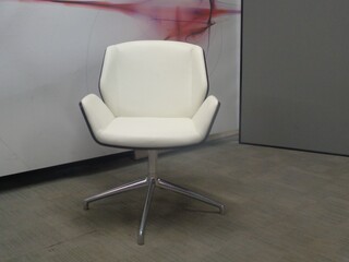Boss Design Kruze Lounge Swivel Chair White  Walnut
