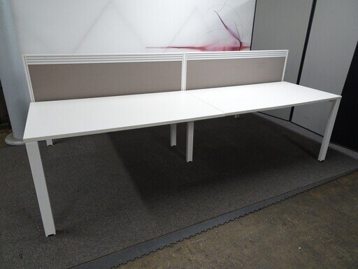 1400w mm White Bench Desks
