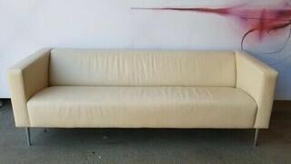 Davidson Highley cream leather single seat armchair