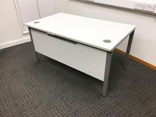 1200mm white desks with modesty panel