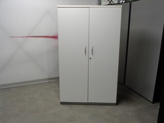 White and Grey Wooden Cupboard