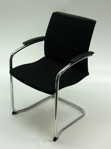 additional images for Black fabric Sedus Open UP stackable meeting chair