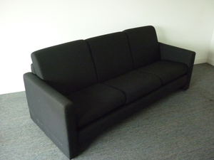 additional images for Pledge Aries black 3 seater sofa