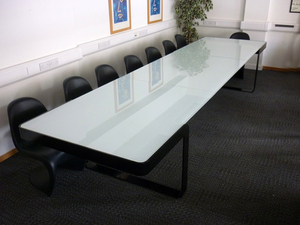 additional images for 4500 x 1180mm glass top bespoke boardroom table & credenza