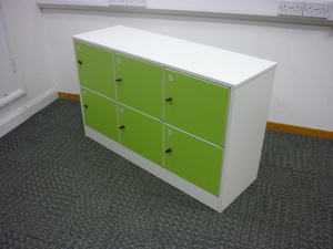 additional images for 6 door white/coloured desk high lockers