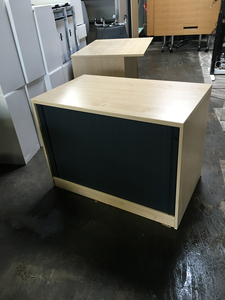 additional images for Desk high maple/graphite tambour cupboard