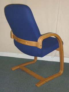 Set of 5 Blue Fabric Wallis Westminster Meeting Chairs