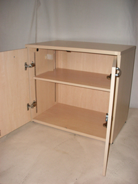 additional images for Sven Christensen maple desk high double door storage cupboards