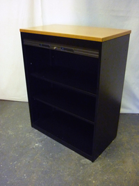 additional images for Black metal 1030mm high cherry top tambour cupboards