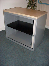 additional images for Bisley desk high silver/maple side tambour cupboards