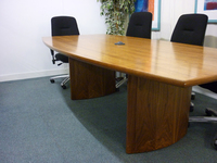 additional images for 2400 x 1200/900mm barrel shaped walnut boardroom table