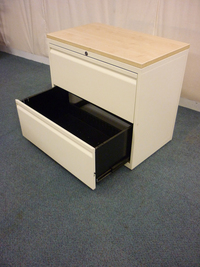 additional images for Bisley desk high cream/maple 2 drawer side filer