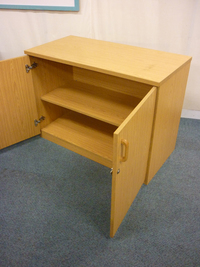 additional images for Komfort desk high 1000mm wide light oak cupboard
