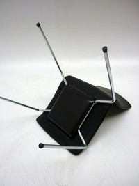 additional images for NEW Black leather 4 leg stacking meeting chairs (CE)