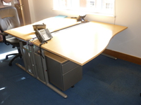 additional images for Steelcase 1600mm beech wave desks