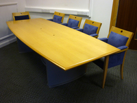additional images for Task beech veneer frame blue leather & suede boardroom chairs
