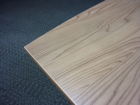 additional images for 2400x1200/800mm light walnut barrel shaped boardroom table