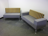 additional images for Orangebox Perimeter Grey/stripe 2 seater sofa  (CE)