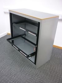 additional images for 1040mm high black/silver Bisley side tambour cupboard