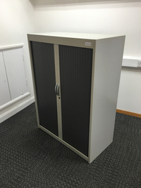 additional images for 1350mm high Grey Flexiform tambour cupboards