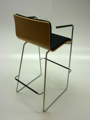 additional images for Black fabric/beech plywood high stool