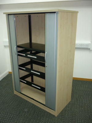 additional images for 1600mm high Senator maple tambour cupboard