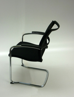 Black fabric Sedus Open UP stackable meeting chair
