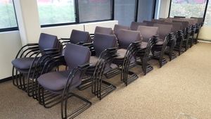 additional images for Orangebox X10 black stackable meeting chairs
