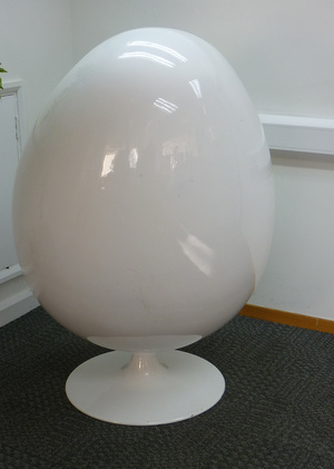 additional images for White egg pod chair. Inspired by Eero Aarnio ball chair. 