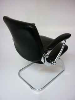 Black leather cantilever meeting chairs